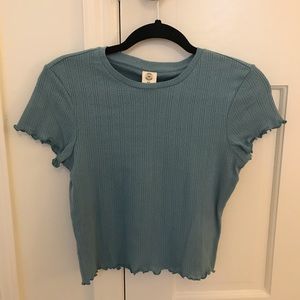 Mermaid tail teal ribbed t shirt
